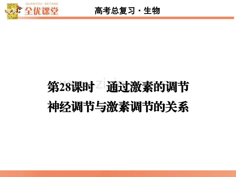 全优课堂2016高考生物一轮配套828通过激素的调节神经调节与激素调节的关系文档资料.pptx_第1页