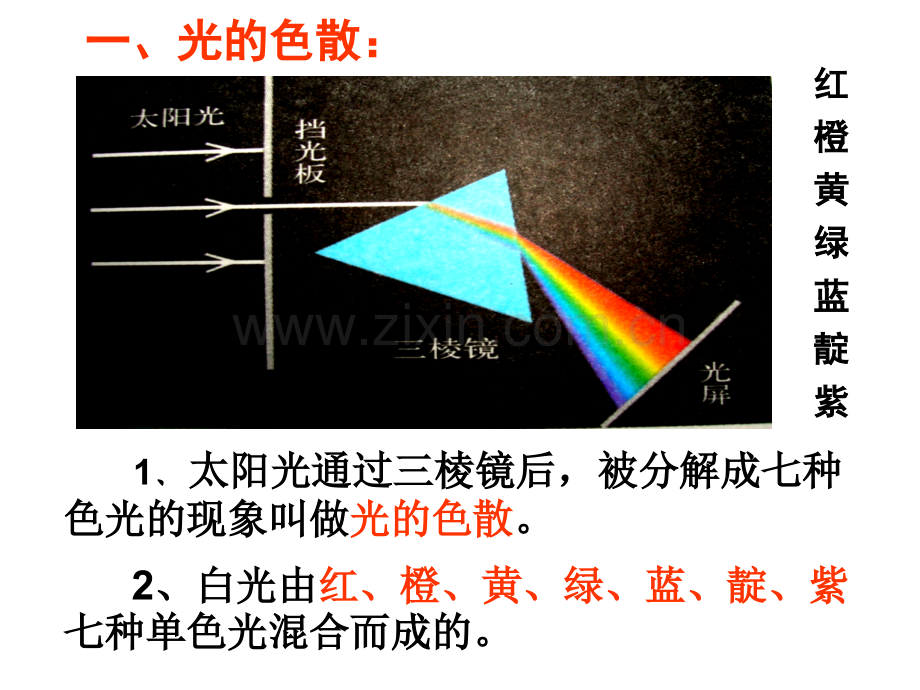 人教版八年级物理上册光的色散.pptx_第3页