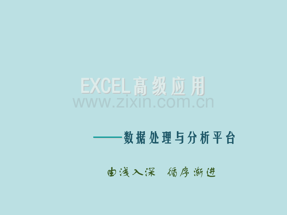 EXCEL高级应用.pptx_第1页