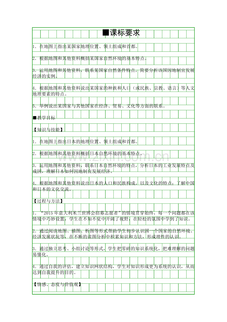 人教版七年级地理下册日本教学设计2.docx_第1页