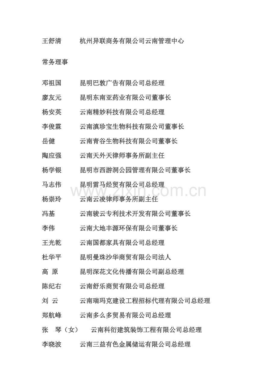 云南省民营企业家协会会员及单位.doc_第2页