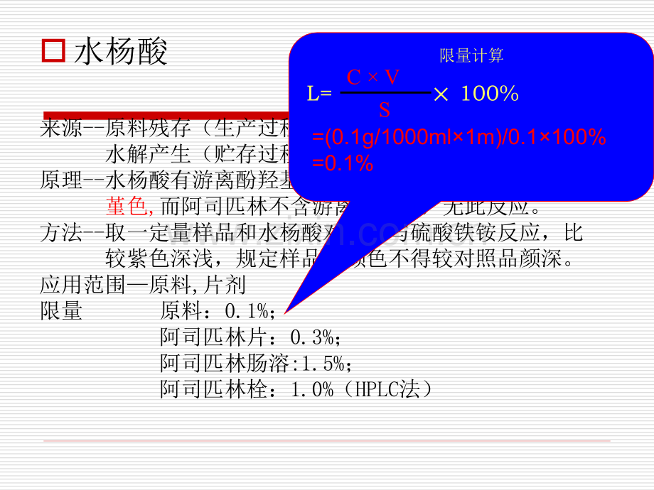 一阿司匹林中特殊杂质检查.pptx_第3页