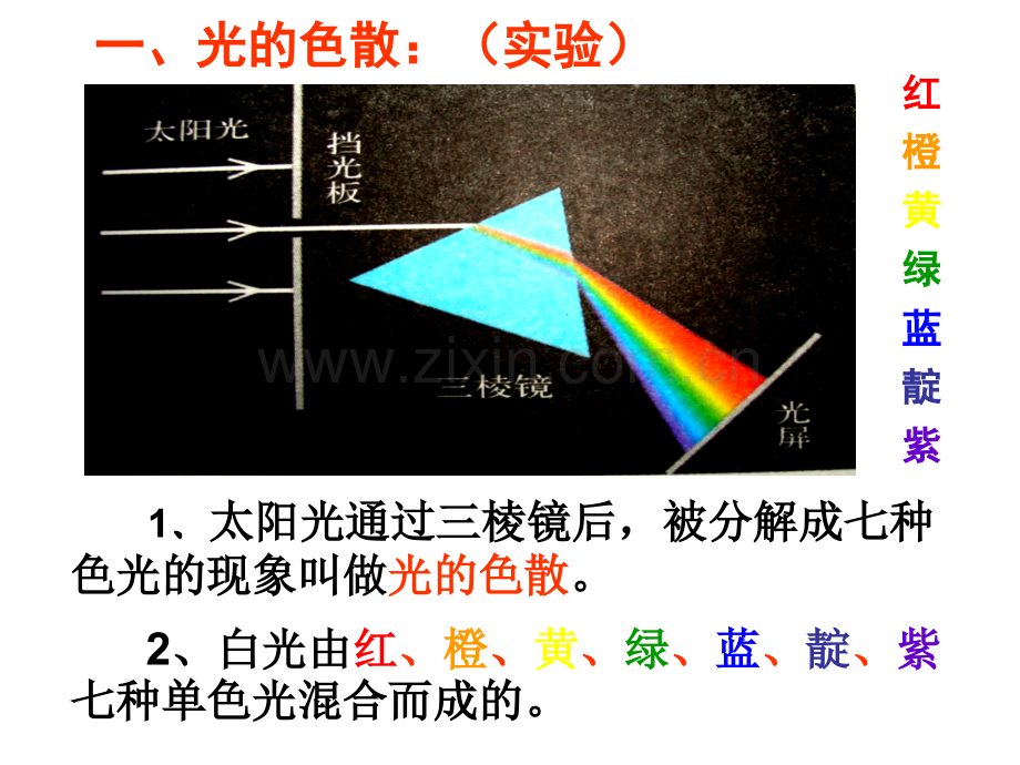 人教版八年级物理上册光的色散新版.pptx_第3页