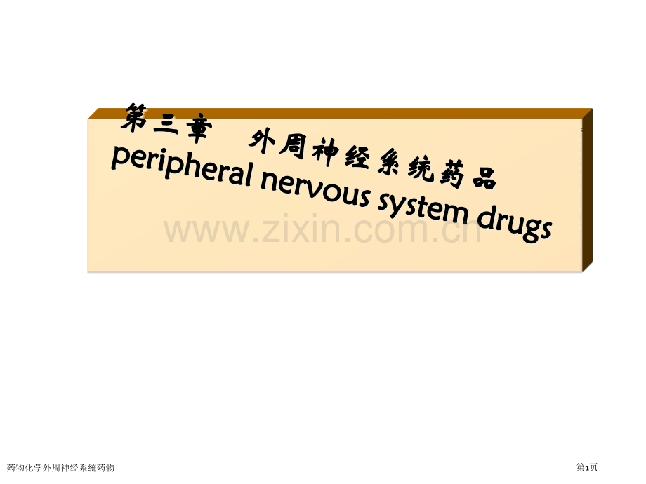 药物化学外周神经系统药物专家讲座.pptx_第1页