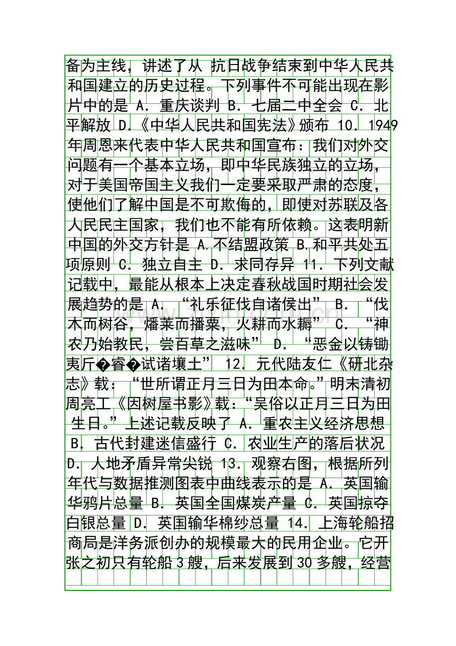 2014益阳三校高二历史第二学期期末试题带答案.docx_第3页