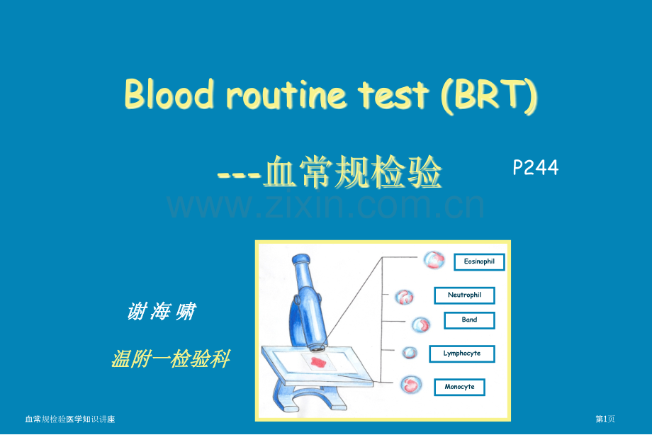 血常规检验医学知识讲座专家讲座.pptx_第1页