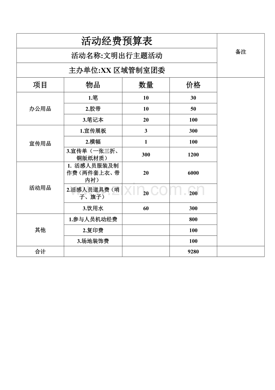 活动经费预算表.doc_第1页