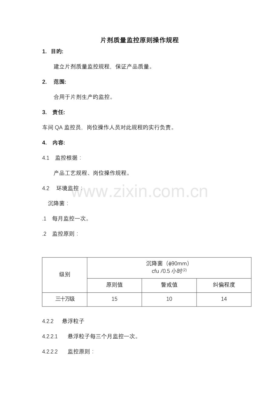 片剂质量监控标准操作规程.doc_第1页