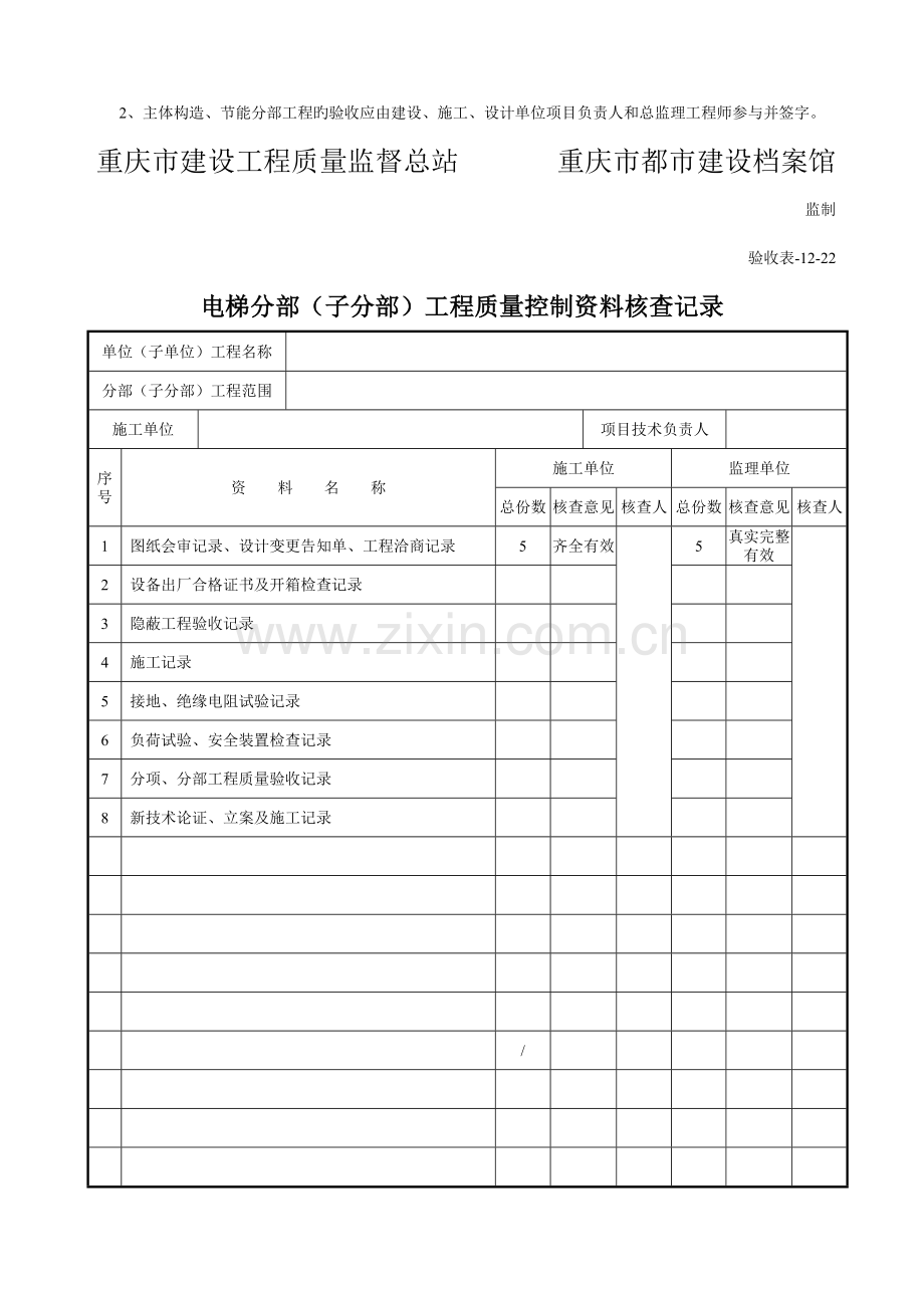 重庆执行验收表电梯分部工程质量验收记录.doc_第2页