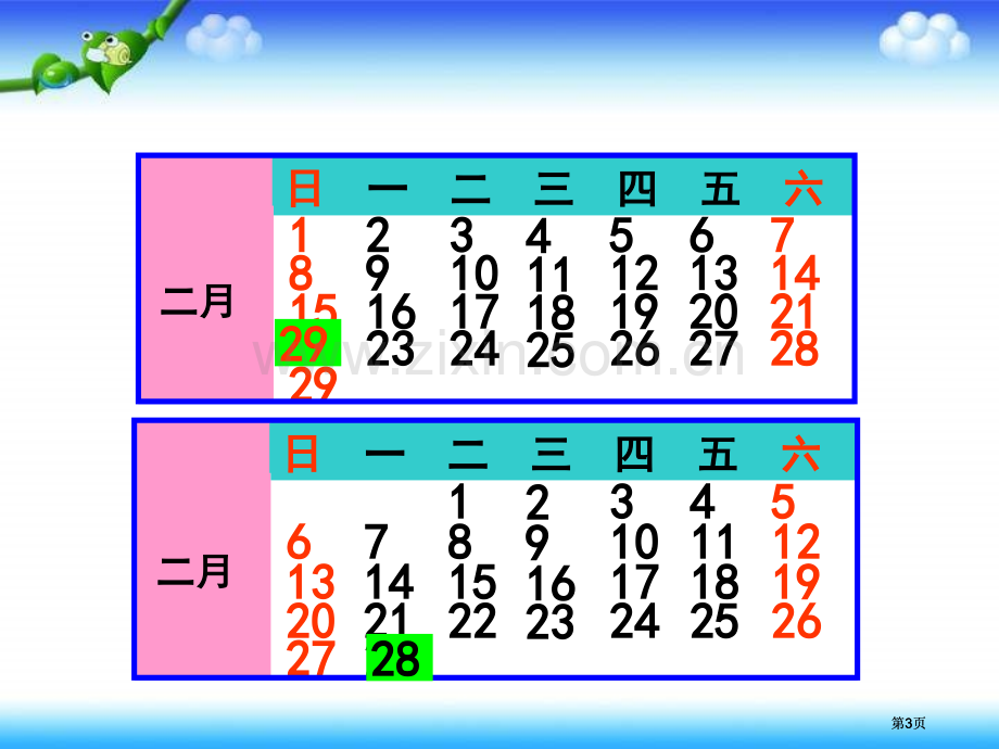 苏教版三年下认识平年和闰年课件市公开课金奖市赛课一等奖课件.pptx_第3页