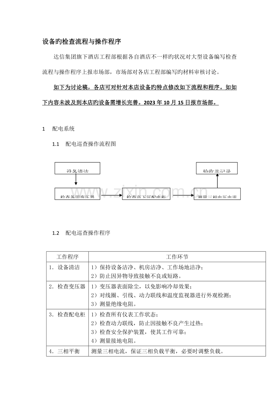 达信酒店集团设备巡查操作流程.docx_第1页