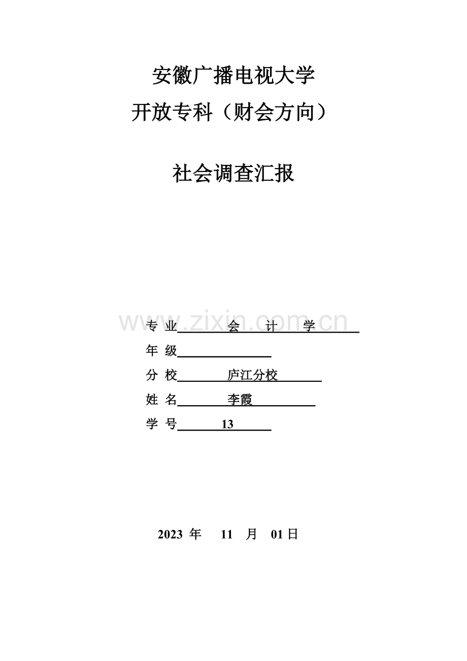 社会调查报告会计专业.doc_第1页