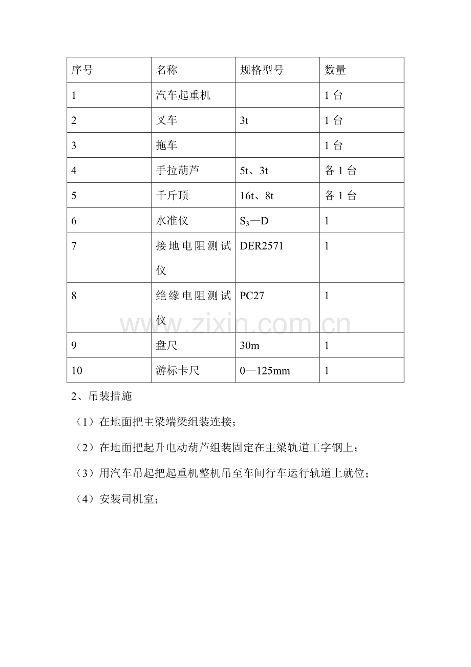 电动单梁起重机安装施工方案.doc_第3页