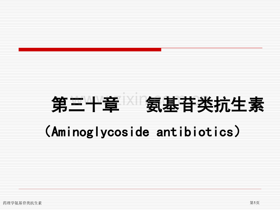 药理学氨基苷类抗生素专家讲座.pptx_第1页