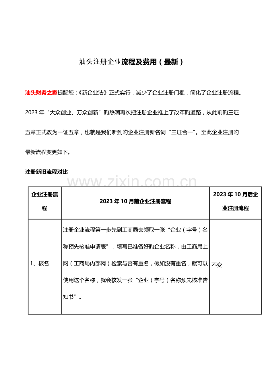 汕头注册公司流程及费用.docx_第1页