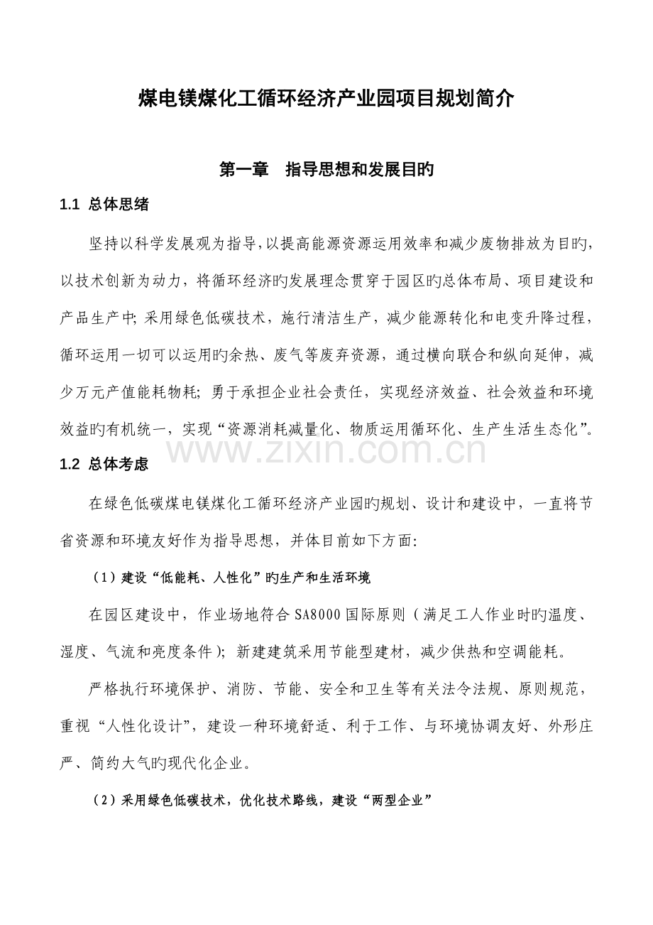 煤电镁煤化工循环经济产业园项目规划.doc_第2页