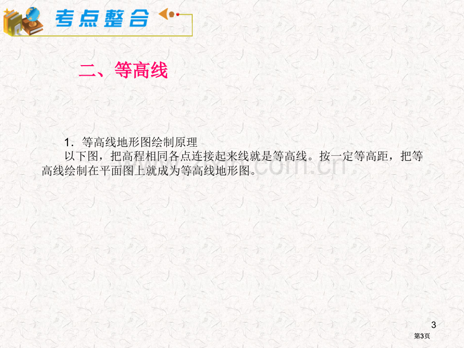 届湘教版新课标高中总复习在地图上辨认地面的高低起伏公开课一等奖优质课大赛微课获奖课件.pptx_第3页