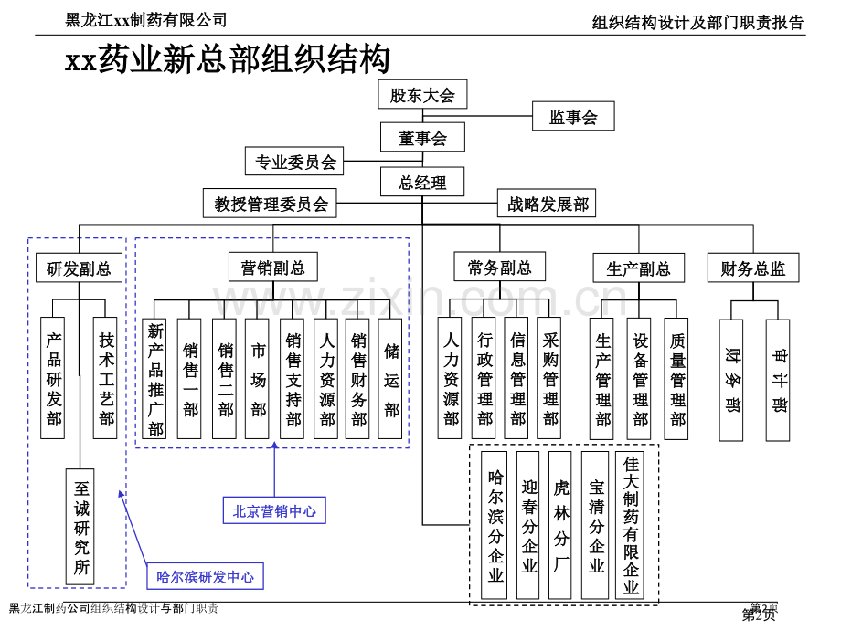 黑龙江制药公司组织结构设计与部门职责.pptx_第2页