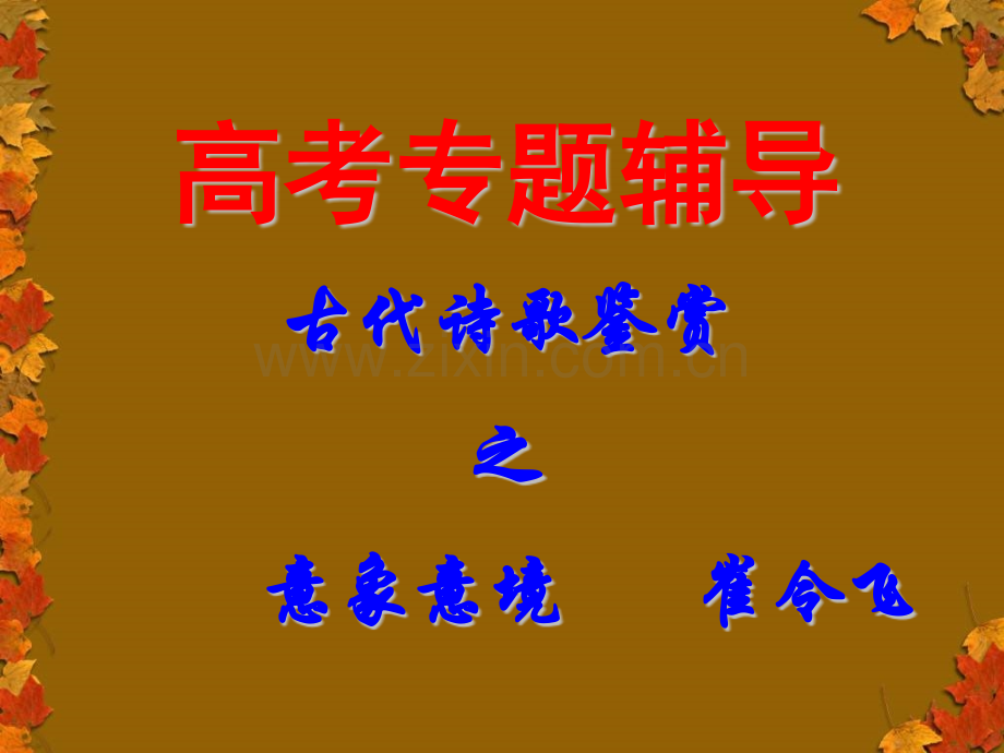 2011高考语文专题复习古代诗歌鉴赏之意象意境资料.pptx_第1页