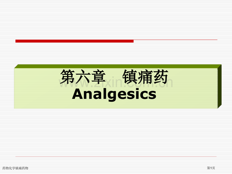 药物化学镇痛药物专家讲座.pptx_第1页