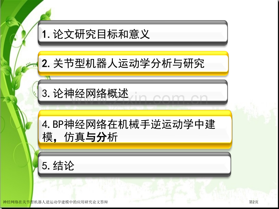 神经网络在关节型机器人逆运动学建模中的应用研究论文答辩专家讲座.pptx_第2页