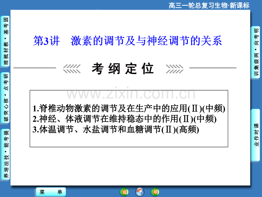 2015课堂新坐标高考生物大一轮复习配套必修3激素调节及与神经调节关系.pptx_第1页