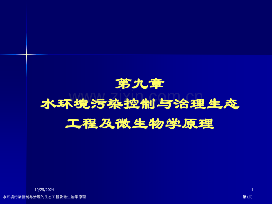 水环境污染控制与治理的生态工程及微生物学原理.pptx_第1页