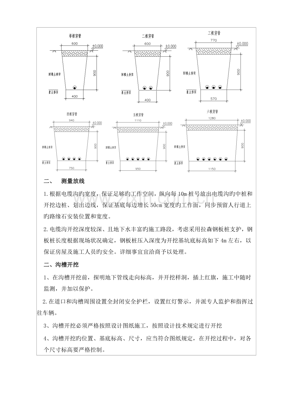 电缆沟开挖技术交底.doc_第2页