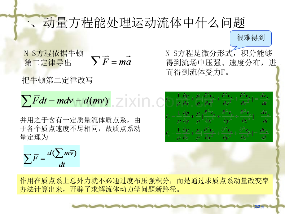 流体力学动量方程及其应用及动量矩方程公开课一等奖优质课大赛微课获奖课件.pptx_第2页