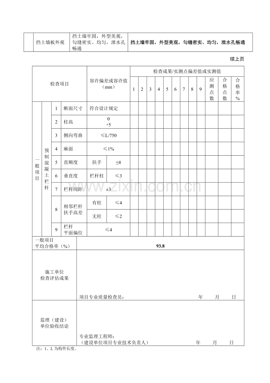 砌体挡土墙施工检验批质量检验记录.docx_第2页