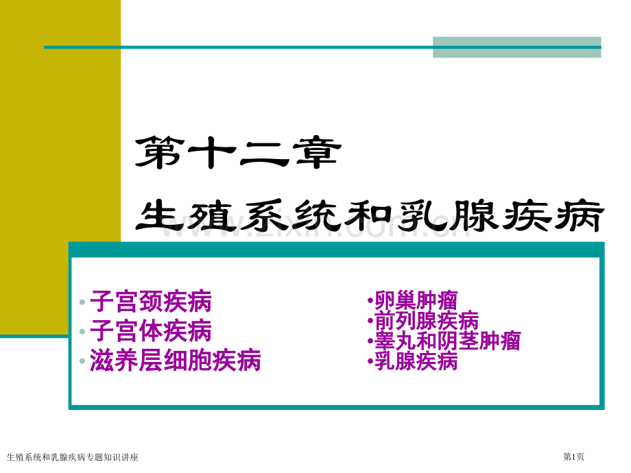 生殖系统和乳腺疾病专题知识讲座专家讲座.pptx_第1页