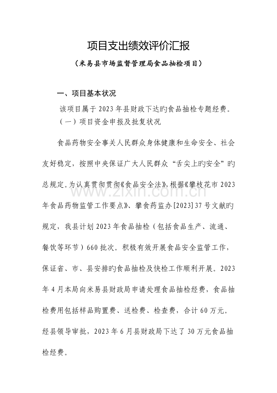 项目支出绩效评价报告.doc_第1页