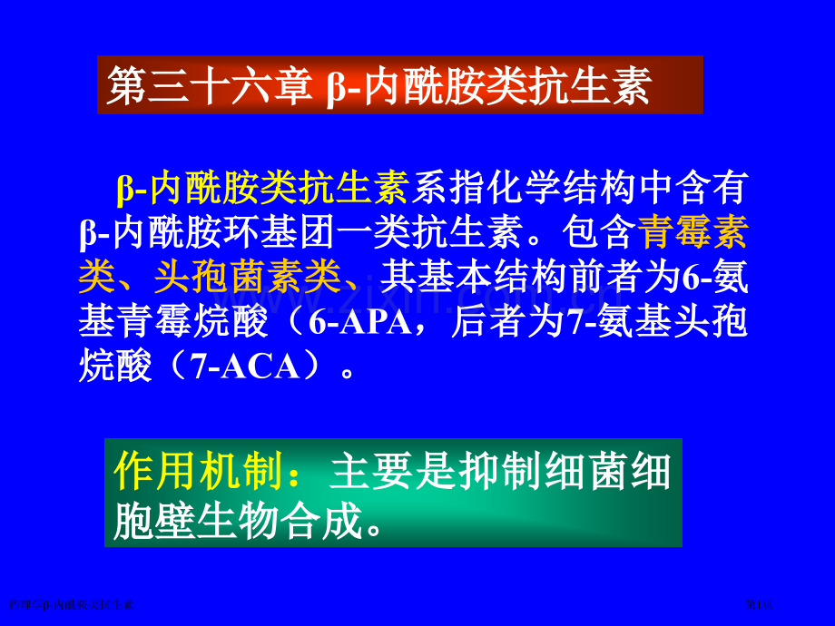 药理学β-内酰胺类抗生素专家讲座.pptx_第1页