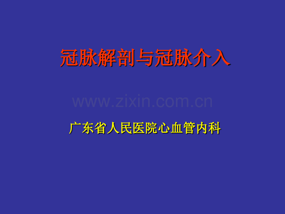 -冠状动脉解剖与介入-广东省人民医院心血管内科.pptx_第1页