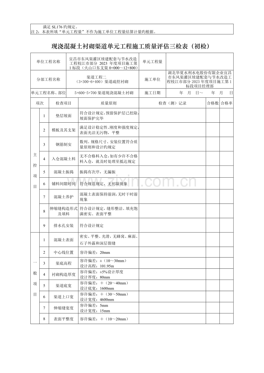 渠道衬砌单元工程施工质量报验单.doc_第3页