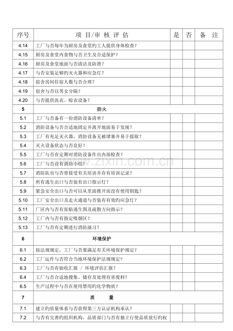 社会责任管理体系供应商分包商评估表格.doc_第3页