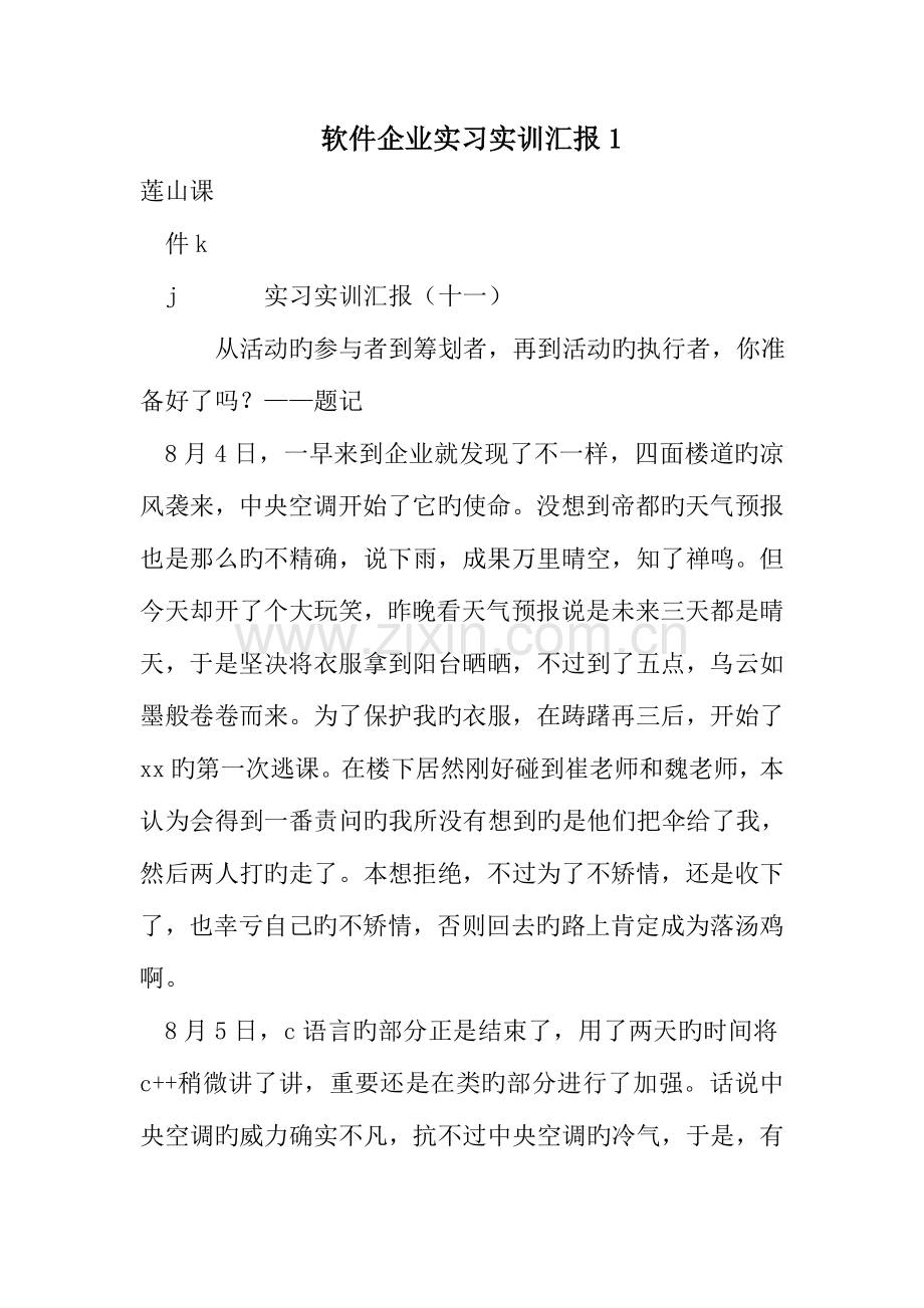 软件公司实习实训报告.doc_第1页