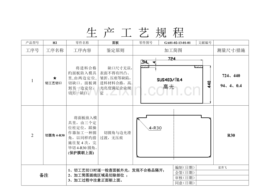 炉具五金面板加工工艺流程.doc_第1页