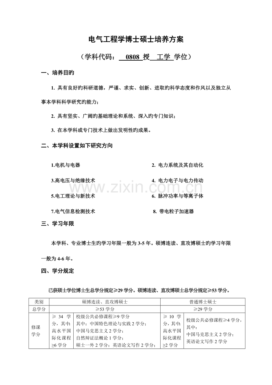 电气工程学博士研究生培养方案.doc_第1页