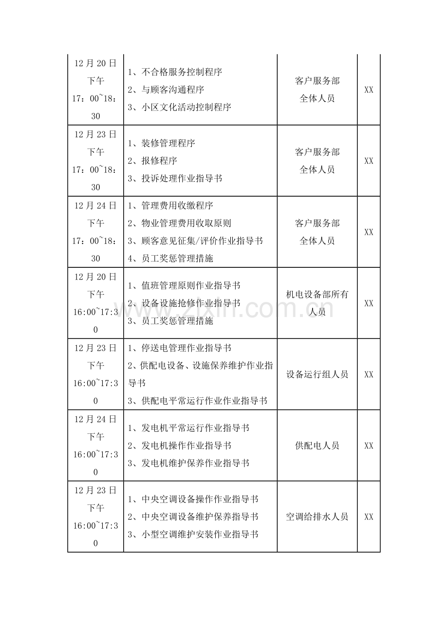 质量管理体系培训计划.doc_第3页