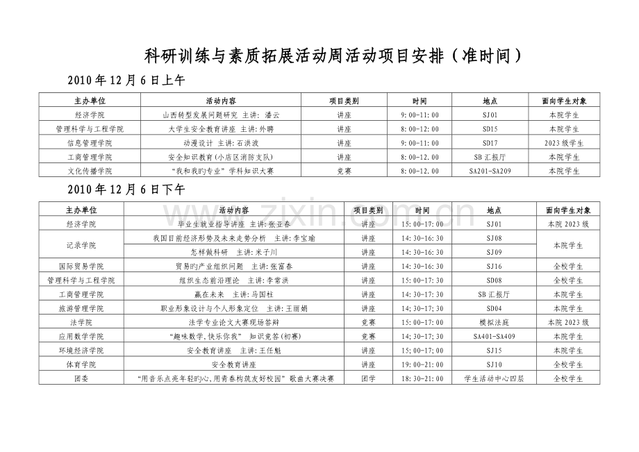 科研训练与素质拓展活动周活动项目安排科研.doc_第1页