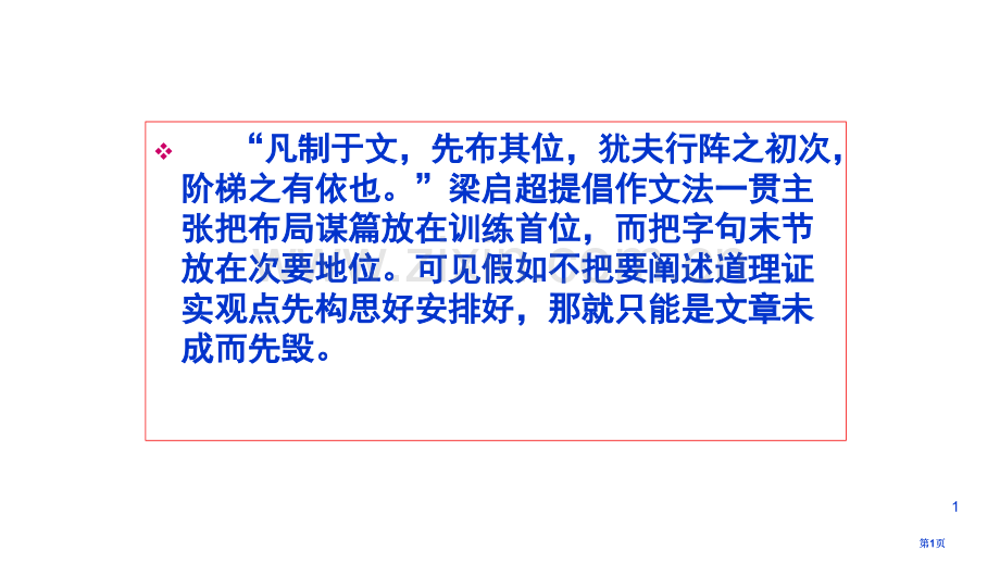 议论文写作之论点分论点的提出公开课一等奖优质课大赛微课获奖课件.pptx_第1页