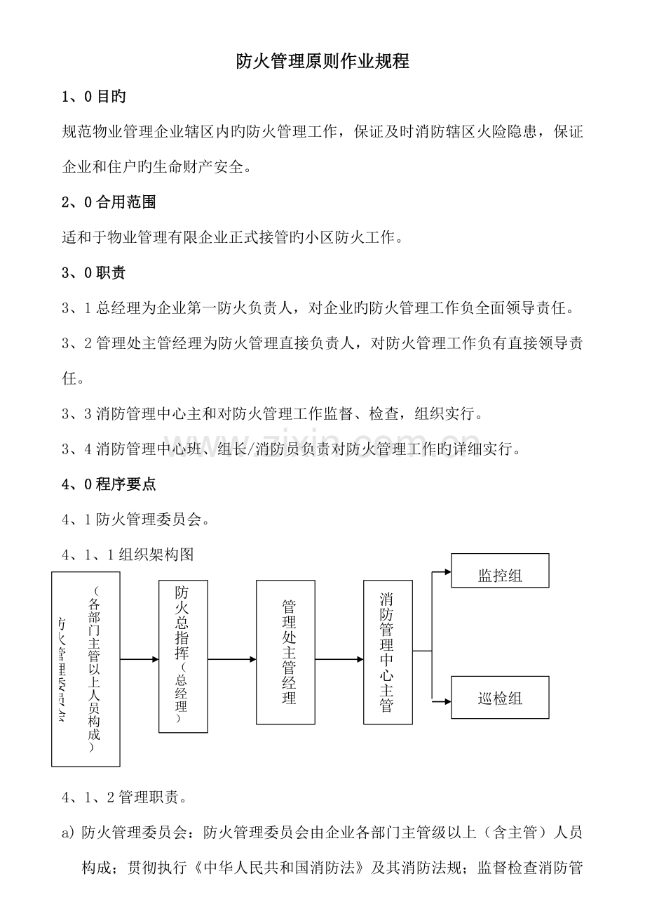 防火管理标准作业规程.doc_第1页