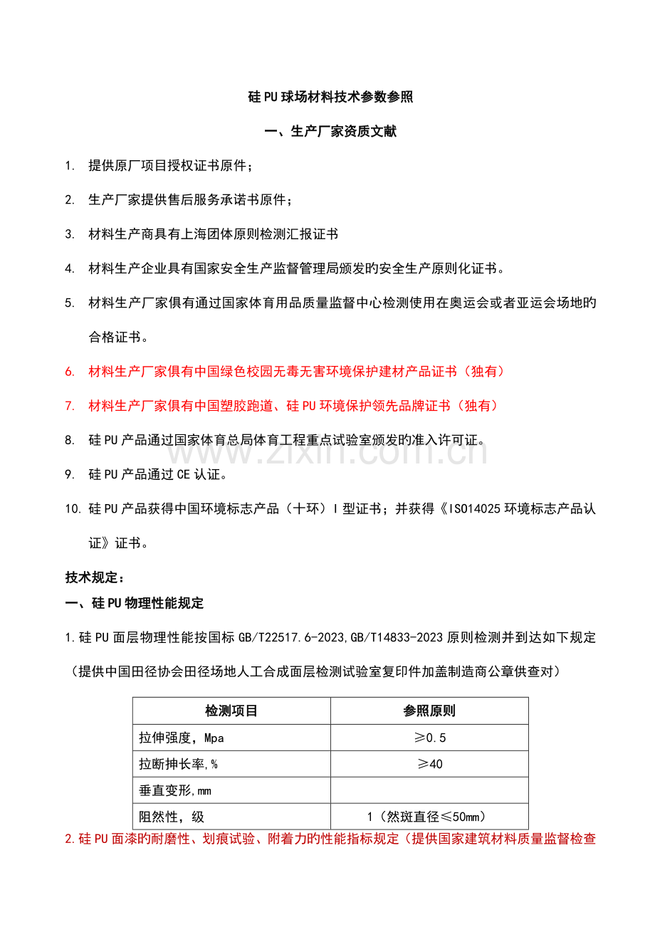 硅PU技术参数.doc_第1页