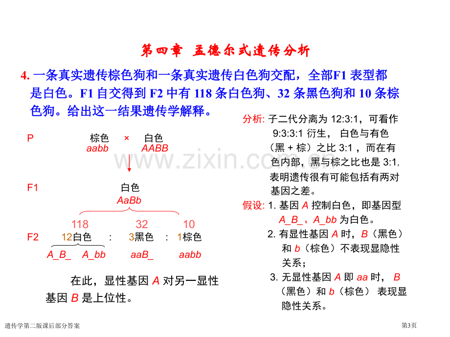 遗传学第二版课后部分答案专家讲座.pptx_第3页