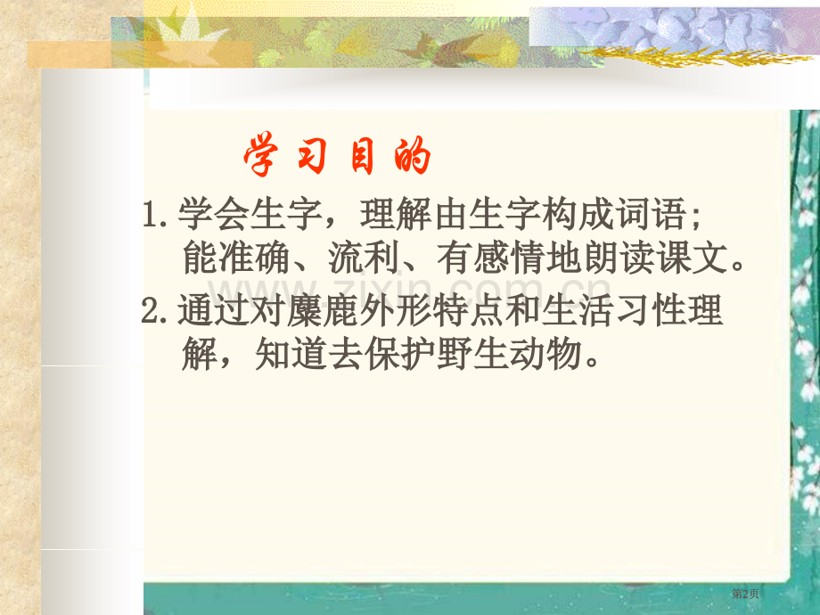 四年级下册麋鹿语文S版市公开课金奖市赛课一等奖课件.pptx_第2页