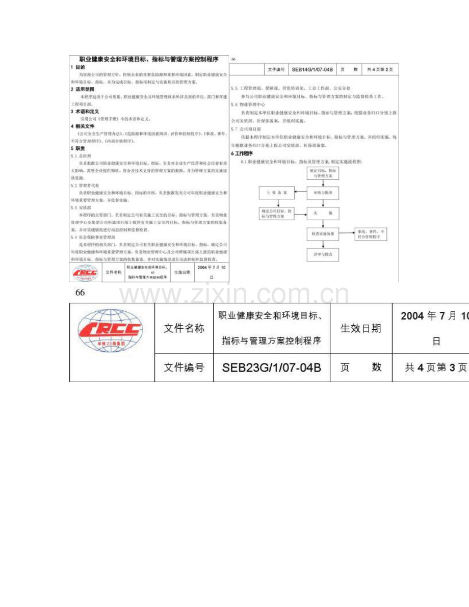 职业健康安全和环境目标指标与管理方案控制程序概要.doc_第2页