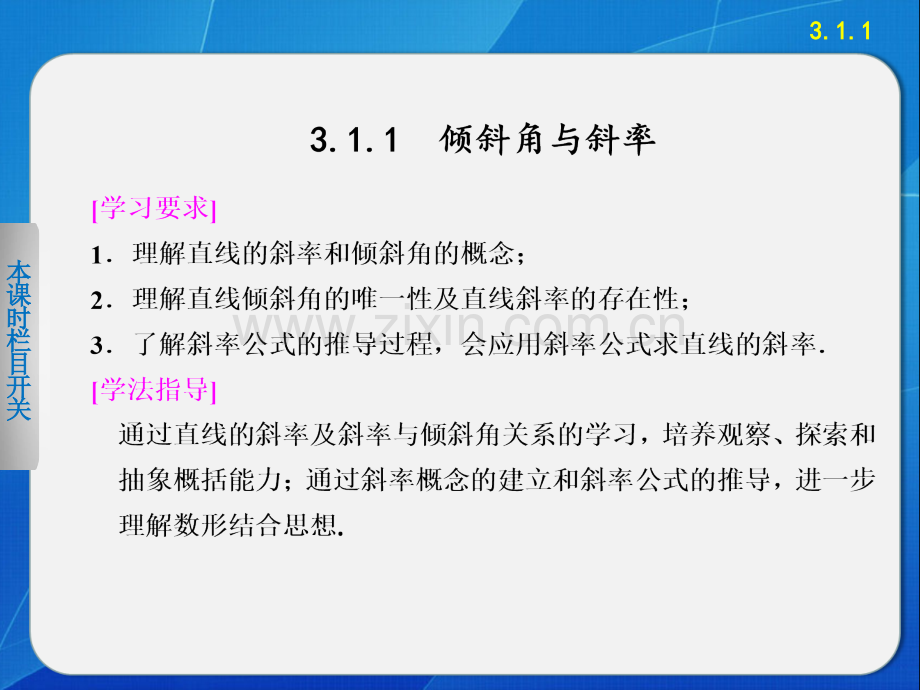 2015高中数学人教A版必修二311倾斜角与斜率资料.pptx_第2页