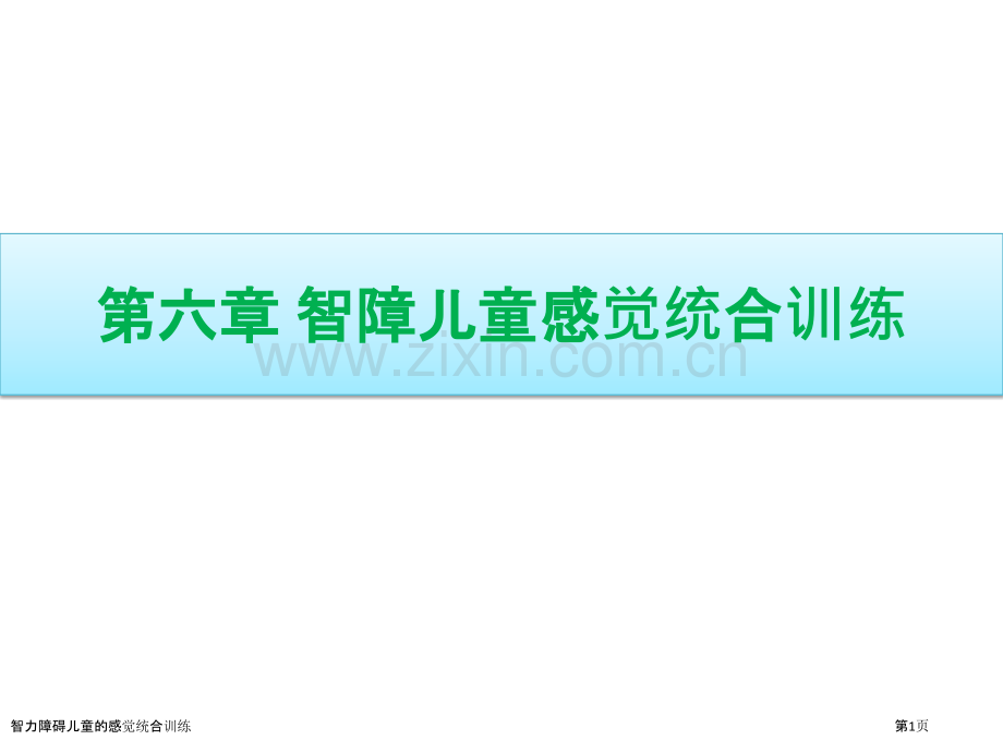 智力障碍儿童的感觉统合训练专家讲座.pptx_第1页