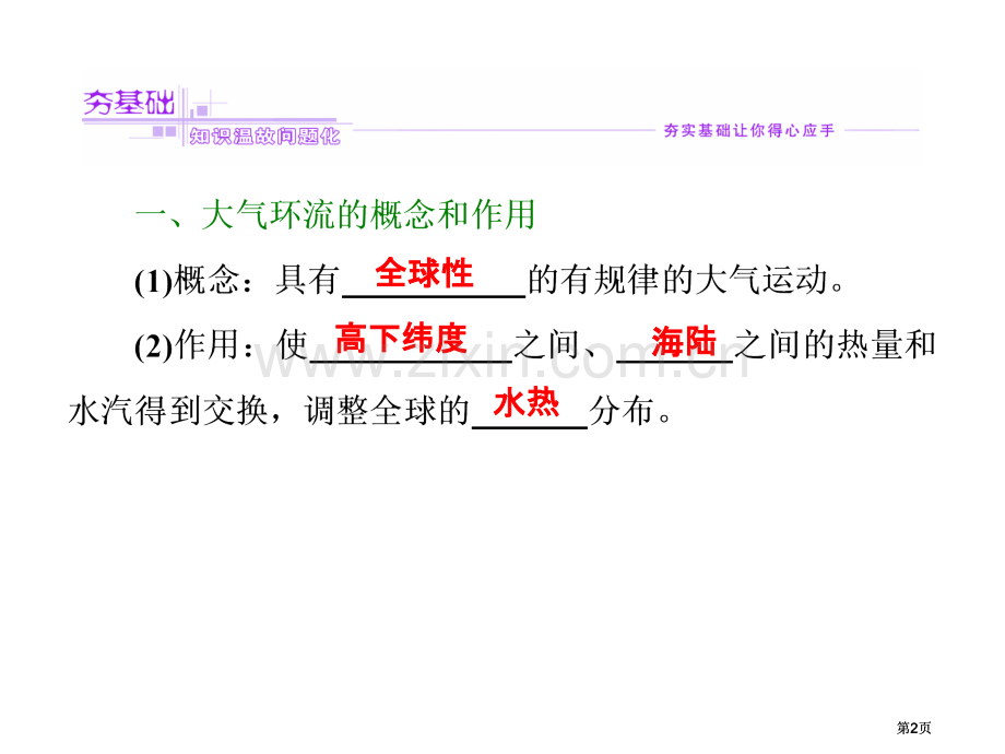 高考地理广西专用一轮复习第二单元全球性大气环流公开课一等奖优质课大赛微课获奖课件.pptx_第2页